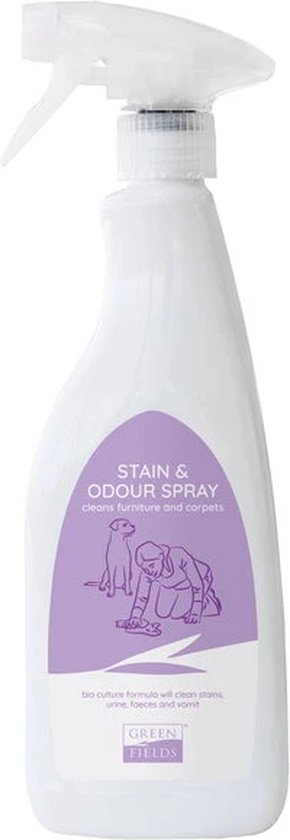Greenfields Stain & Odour Spray - Verwijdert stank en vervuiling veroorzaakt door urine, ontlasting, braaksel en etensresten - 400ml - Greenfields