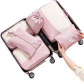Packing Cubes 6 set, kledingtassen, kofferorganizer voor vakantie en reizen, pakkubussenset reiskubussen, opbergsysteem voor koffer (Sakura)