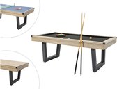 Transformeerbare tafel - Biljart & pingpong - Licht naturelkleurig en zwart - L213,4 x B111,8 x H78,5 cm - MELIAN L 213.4 cm x H 78.5 cm x D 111.8 cm