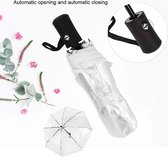Doorzichtige transparante paraplu, draagbare modieuze transparante automatische drie vouwen paraplu voor buiten