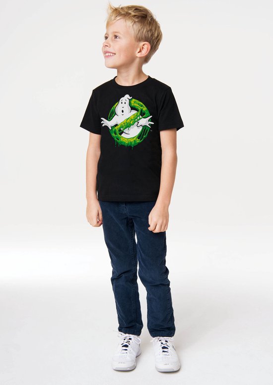 Logoshirt® Acchiappafantasmi I Ghostbusters I Slime Logo I Maglietta I T-Shirt Stampate I Donna e Uomo I Nero I Design Originale su Licenza I Taglia XS
