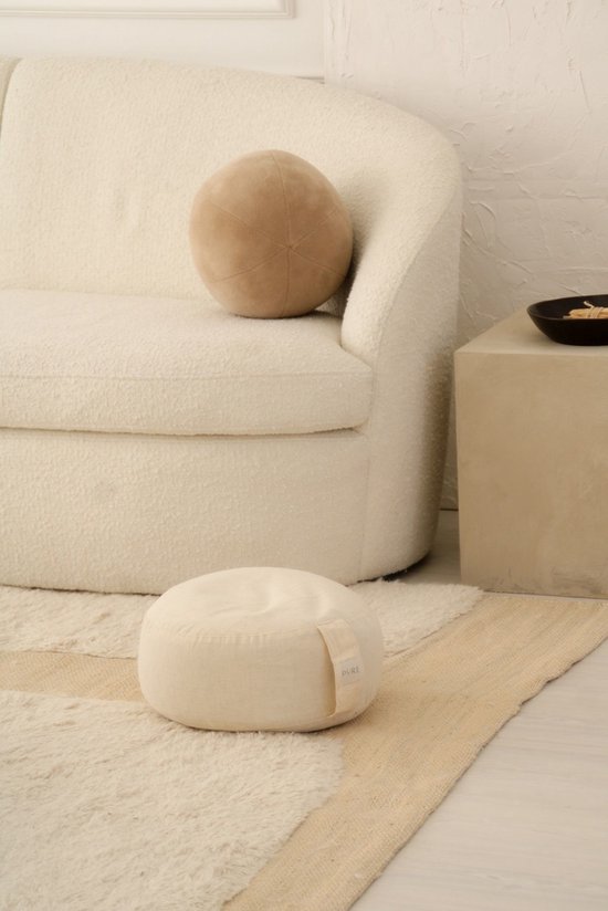 Meditatiekussen eco linnen naturel rond - Pure - Yoga kussen van Pure — afbeelding 5