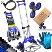 Bol.com MASKO® Steekwagen opvouwbaar 80 kg Laadvermogen Trapsteekwagen 3x3 incl. Wielen + 2x Uitzettouwen + Handschoenen - In Ho... aanbieding