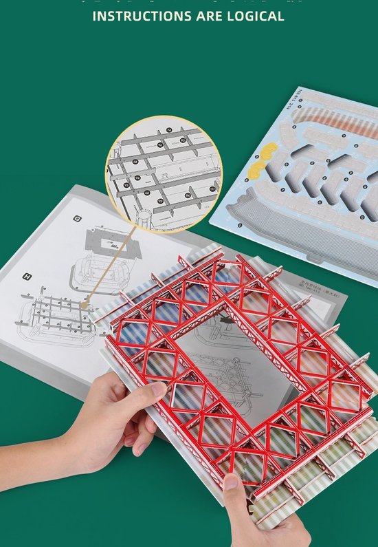 Modèle de stade de football de Puzzle 3D, ensemble de blocs de