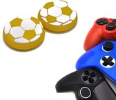 Gadgetpoint | Gaming Thumbgrips | Performance Antislip Thumbsticks | Joystick Cap Thumb Grips | Accessoires geschikt voor Playstation PS4 PS5 & Xbox & Nintendo Pro Controller | Voetbal - Wit met Geel | Vaderdag Cadeau