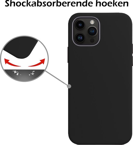 Coque arrière en Siliconen iPhone 15 Pro Max - Coque arrière en silicone pour iPhone 15 Pro Max - Zwart - 2 PACK