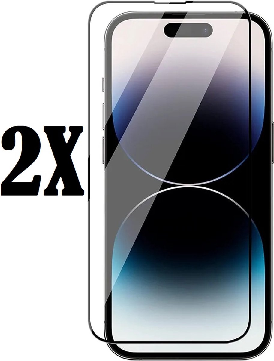 APROTECT® - Screenprotector geschikt voor iPhone 15 Pro - Full cover Tempered glass - Geschikt voor iPhone 15 Pro - Tempered glass - glasplaatje - 2 stuks