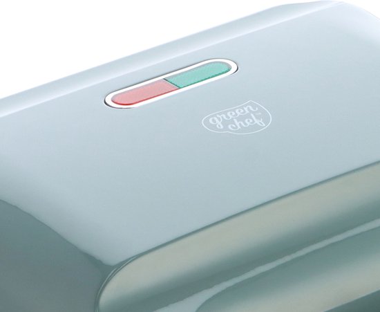GreenChef - Machine à Panini, gaufres et croques 3 en 1 - plaques interchangeables - bleu-gris - sans PFAS