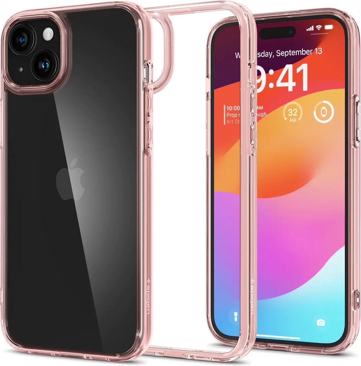 Geschikt voor Spigen Apple iPhone 15 Ultra Hybrid Back Cover Hoesje - Roze
