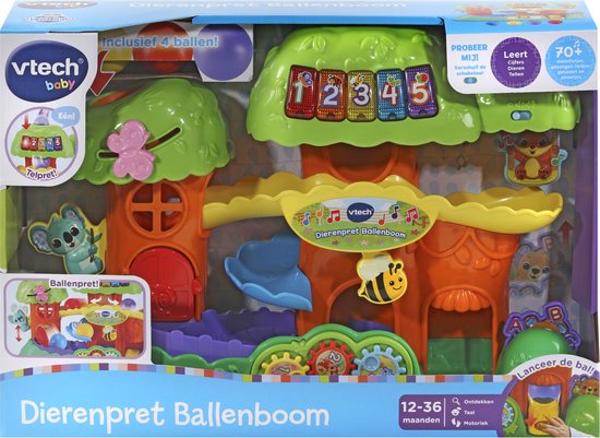 VTech Baby Dierenpret Ballenboom Activity-Center - Interactief & Educatief Speelgoed - Ballentoren - Cadeau - Baby Speelgoed 1 Jaar