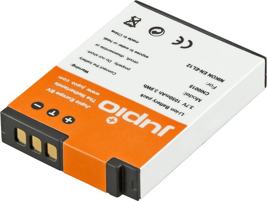 Jupio EN-EL12 camera accu 1050mAh hoge capaciteit gelijk aan Nikon EN-EL12 batterij