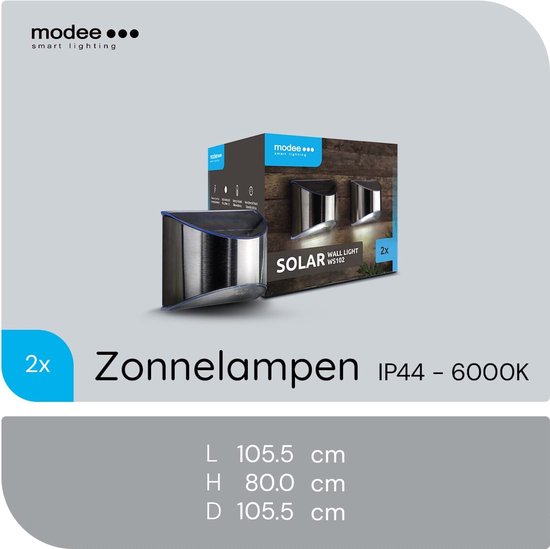Zonnelampen Wandlampen Set Lumisky 2x Witte LED Wandlampen Op Zonne-energie - Blinky H7,5 Cm | IPX4 Waterdicht | Tot 8 Uur Verlichting Lampe De Table Solaire