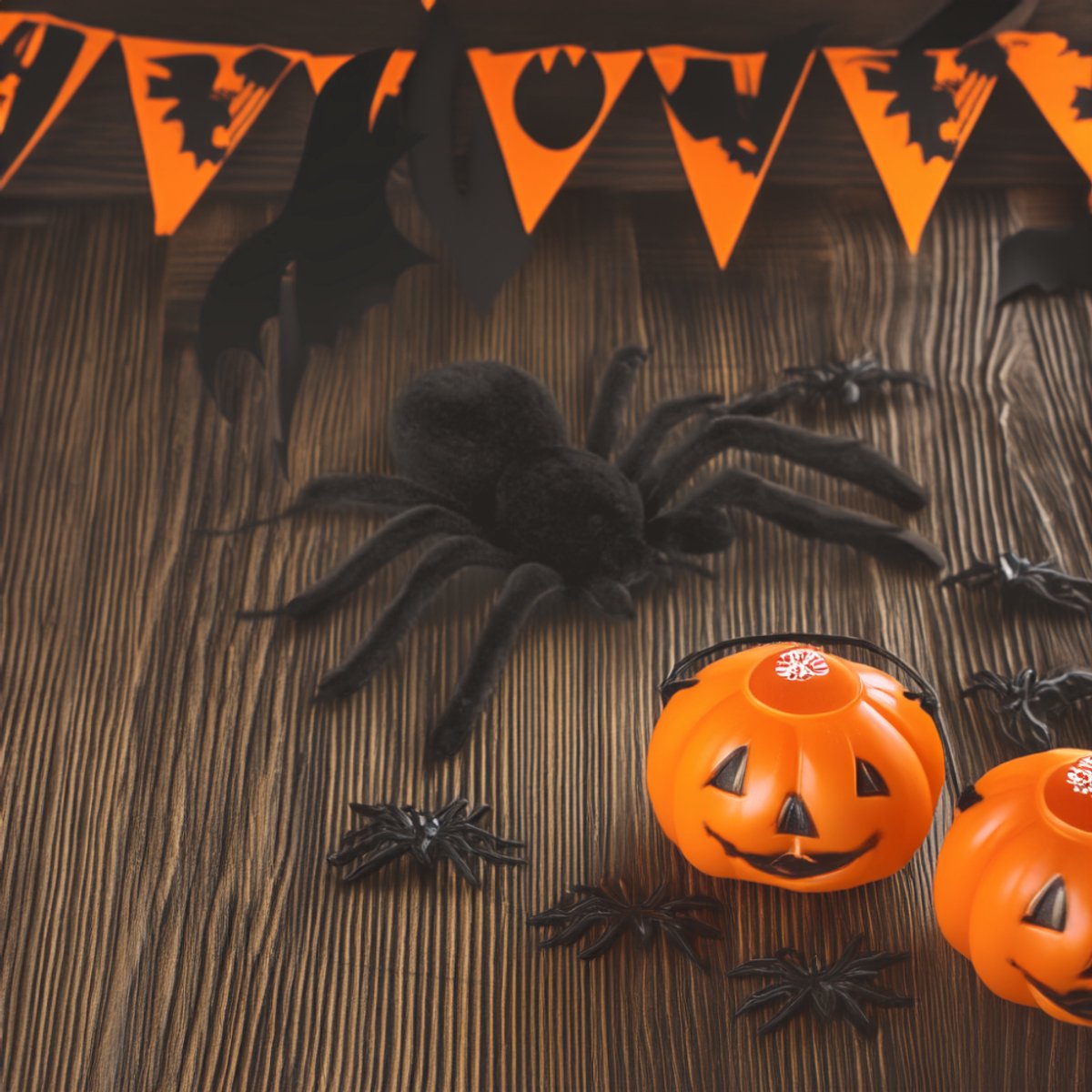 Halloween Decoratie Spinnen - Realistisch - Set van 2 - 11x7 cm