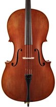 Leonardo LC-2744-M cello set 4/4, geheel massief, mat nitro, mooi gevlamd, ebben toebehoren, incl. tas en strijkstok
