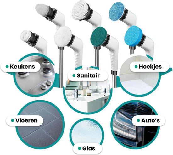 KOOHORO Elektrische spinschrobber, draadloze elektrische