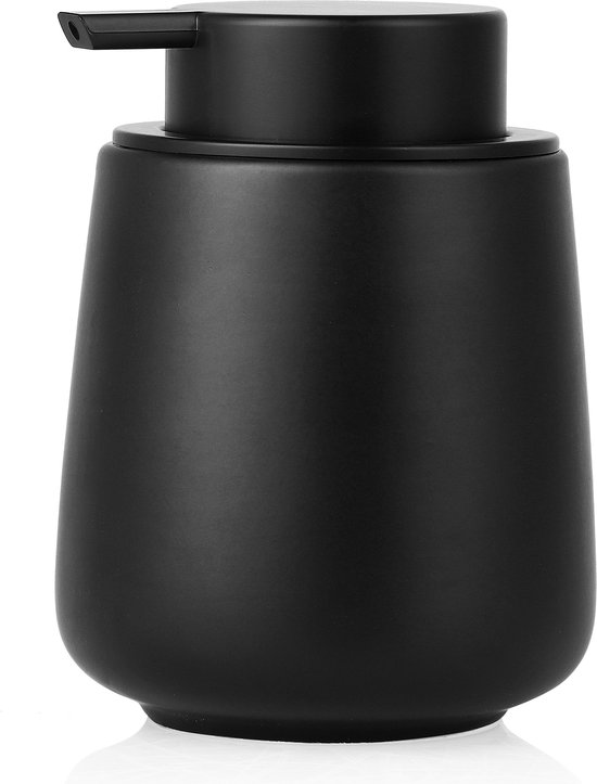Distributeur de savon Hanamura – Pompe à savon sur pied – Pour cuisine & salle de bain – Zwart – Céramique