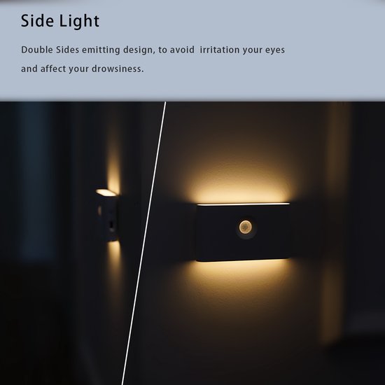 KCVV Nachtlampje met Bewegingssensor - Trapverlichting draadloos - Magnetische Montage - Oplaadbaar - Wandlamp binnen - Kastverlichting - Wit van KCVV — afbeelding 5