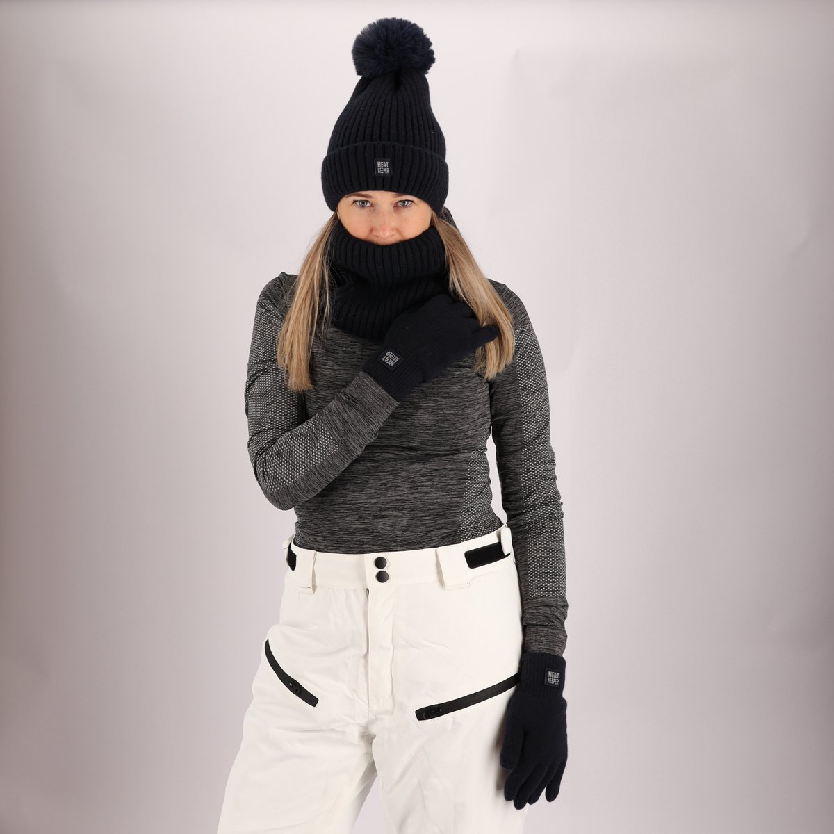 Heatkeeper Thermoset dames Handschoenen/Muts/Nekwarmer – Onesize Roze