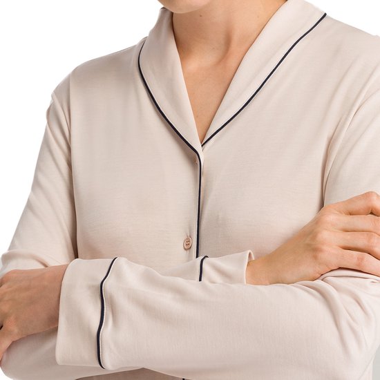 Hanro manches longues - chemise de nuit - 90 cm de long Cotton Deluxe