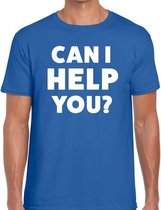 Can i help you beurs/evenementen t-shirt blauw heren - verkoop/horeca S