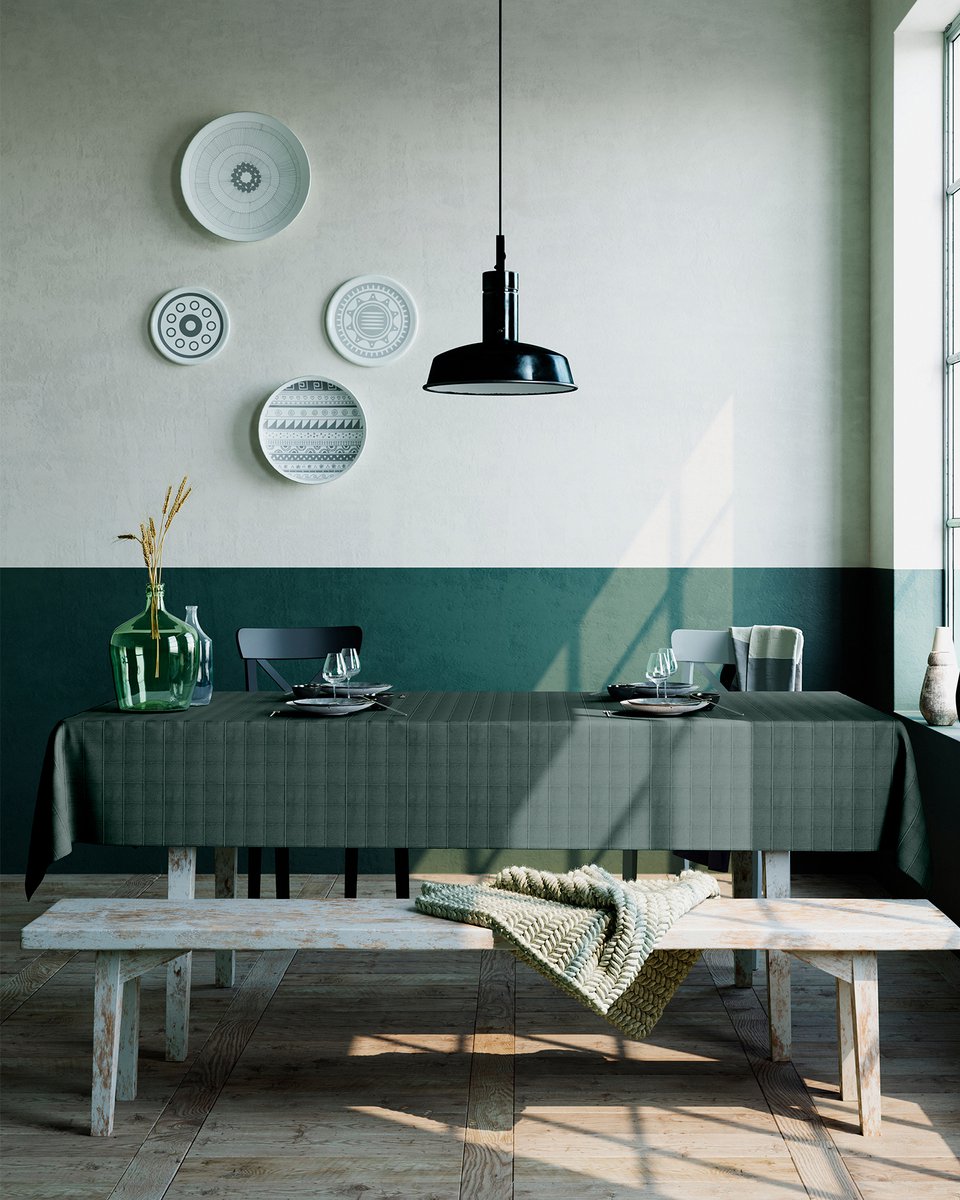 Mistral Home - TAFELKLEED - sogo - 150 x 250 cm - effen kleur - groen- Duurzaam