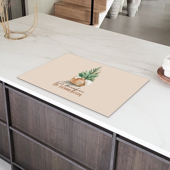 KitchenYeah® Inductie beschermer 81x52 cm - Oh denneboom oh denneboom - Kerst - Spreuken - Quotes - Kookplaataccessoires - Afdekplaat voor kookplaat - Inductiebeschermer - Inductiemat - Inductieplaat mat