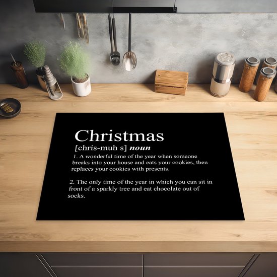 KitchenYeah® Inductie beschermer 70x52 cm - Kerst - Christmas definitie - Spreuken - Quotes - Kookplaataccessoires - Afdekplaat voor kookplaat - Inductiebeschermer - Inductiemat - Inductieplaat mat