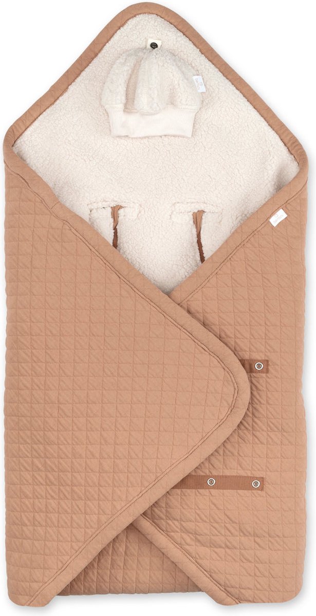 BEMINI Voetenzak - Biside 0-12m - Warme gewatteerde teddy - Beige