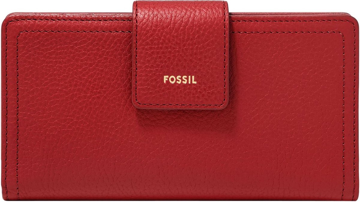FOSSIL Portemonnee Logan RFID Tab Clutch Garnet Rood