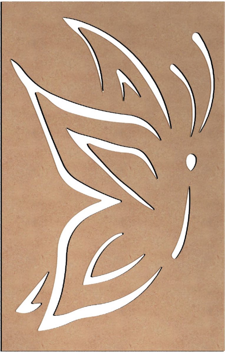 Gomille vlinder decoratie van MDF voor creatief knutselplezier.