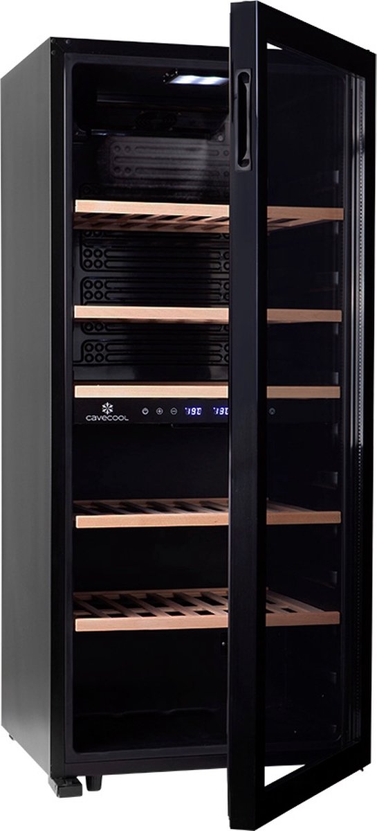 CaveCool Chill Sapphire - Wijnkoelkast - 102 flessen - 2 zones - Zwart Black