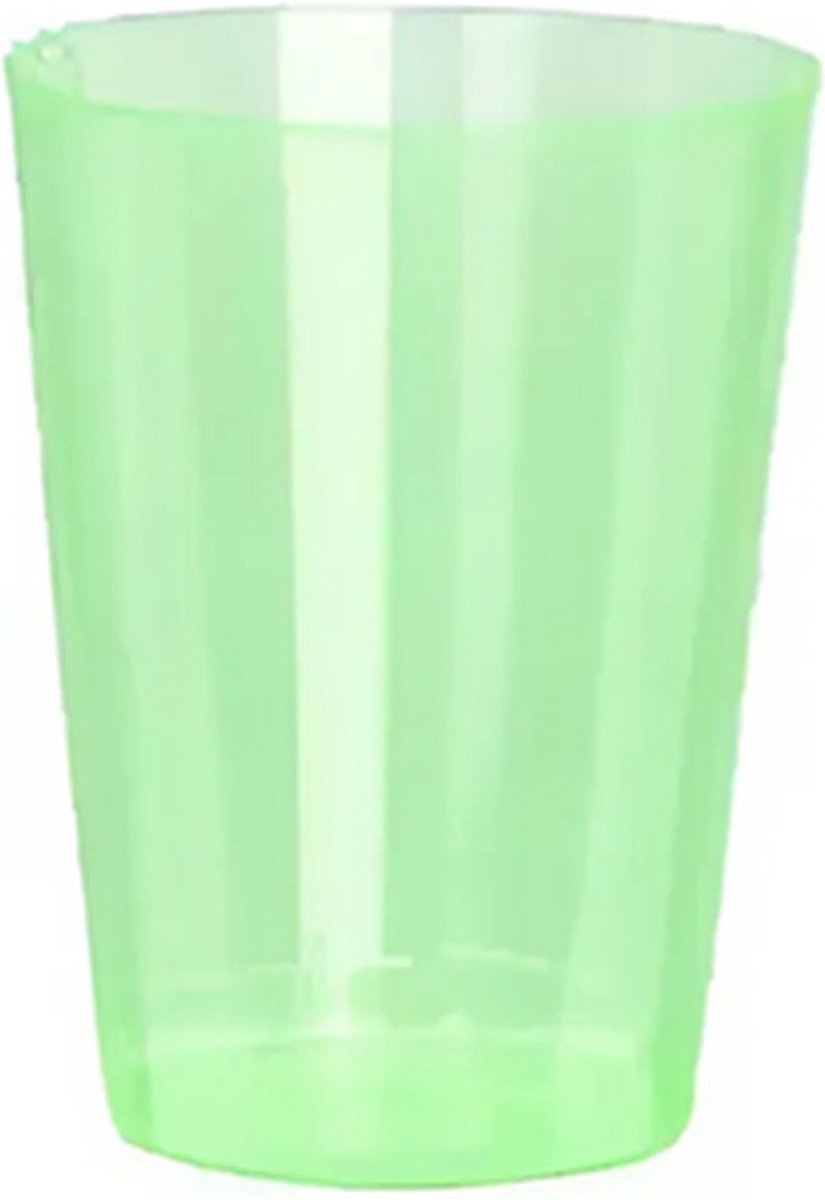 Excellent Houseware Beker - 6x - groen - kunststof - 280ml - herbruikbaar glas