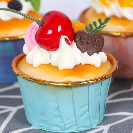MSUIINT 6 Stuks Realistische Kunstmatige Simulatie Cake Dessert Gemengde Nep Cake Voedsel Model, Nep Cupcake Realistische Cake Dessert Nep Cake Voedsel Model