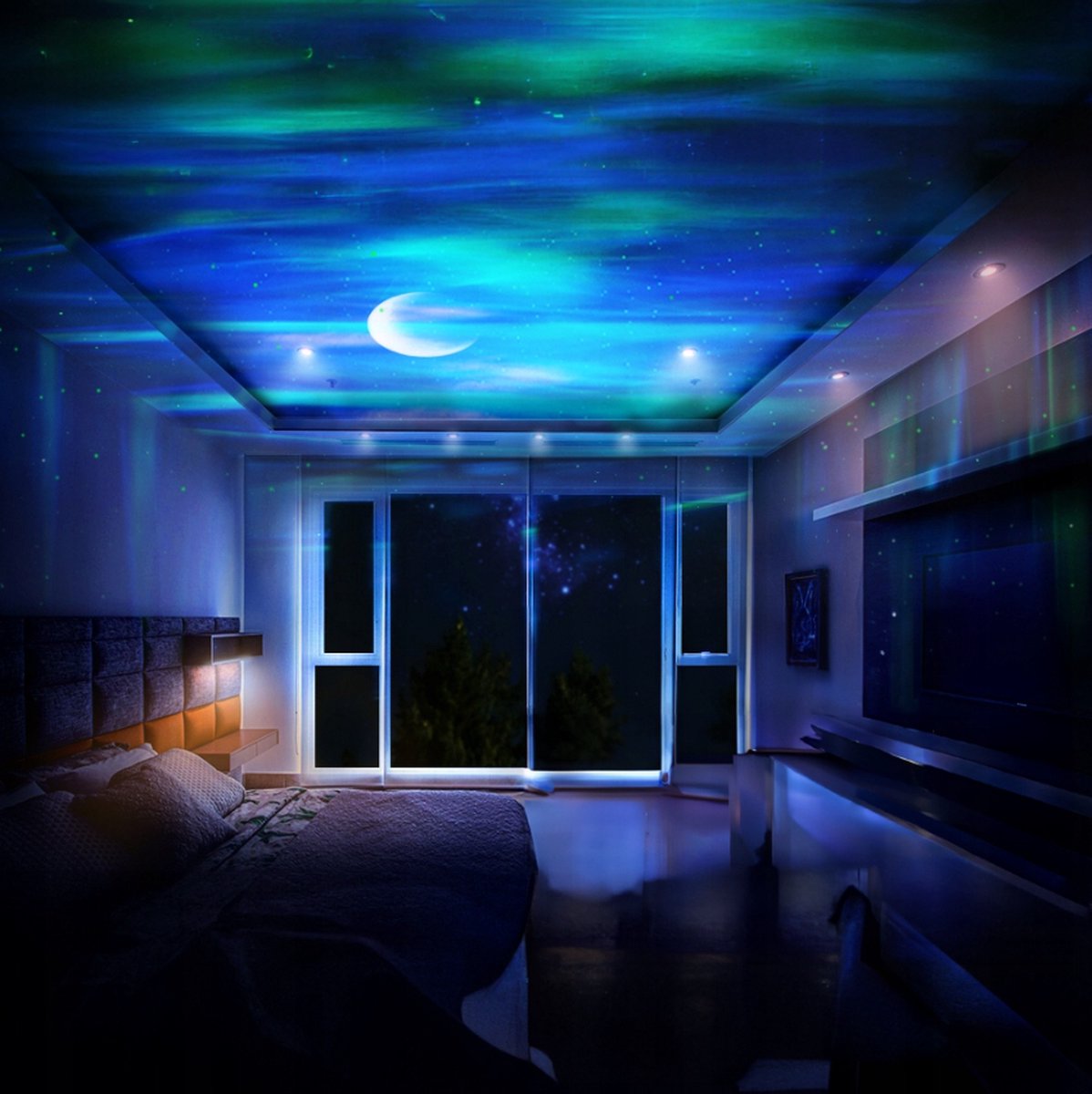 Projector met Poollicht, Sterrenhemel en Maan - Bluetooth Speaker + Afstandsbediening! – foto 4