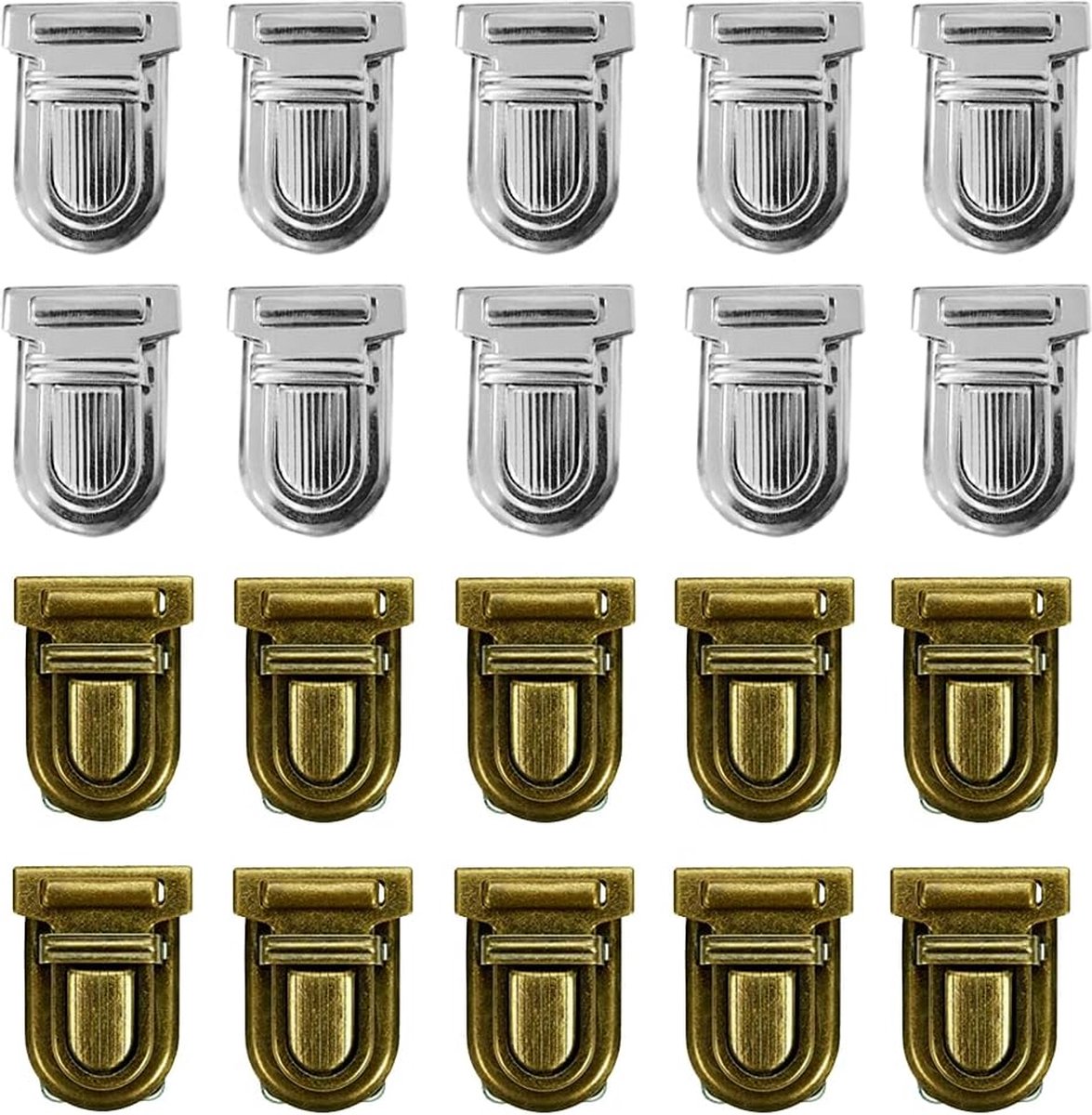 Goedkoopste JGS ® Metalen Sloten voor Tassen - Set van 20 Stuks in Twee Kleuren