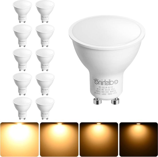 YAYZA! GU10 Dimmable LED Bulbs, 6W RGB Spotlight, Warm White 3000K, 500 Lumens, Infrared Remote Control Led Bulb, for Ceiling Lights, Track Light Downlights 8-Pack