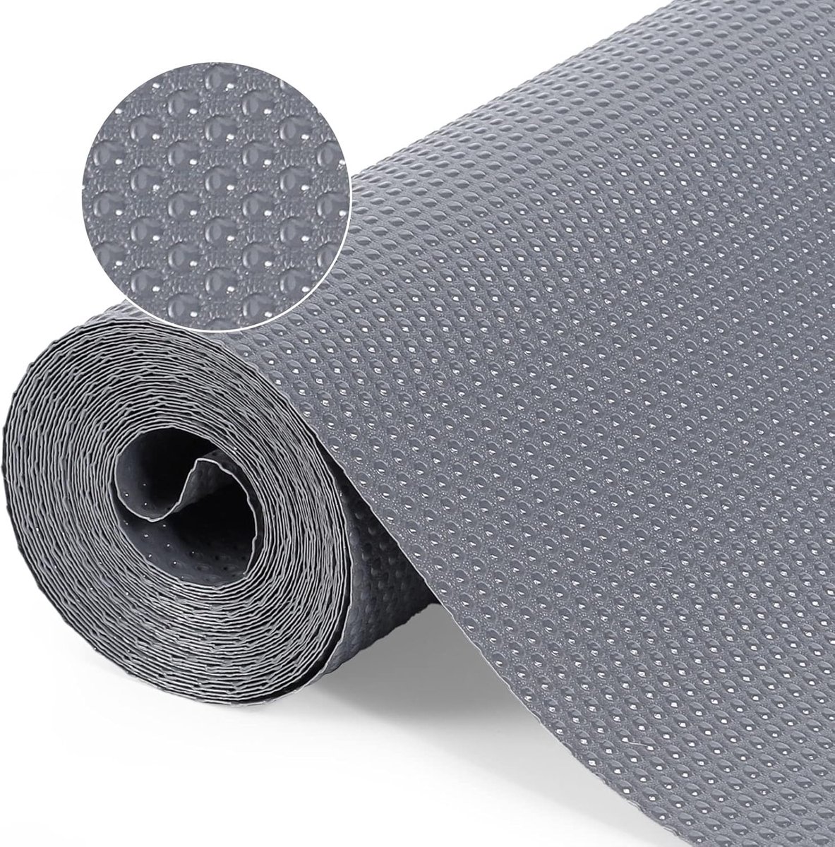 Lademat, snijdbare antislipmat voor laden, waterdicht kastpapier voor keukenkasten, schoenenrekken (grijs, 30 x 300 cm)