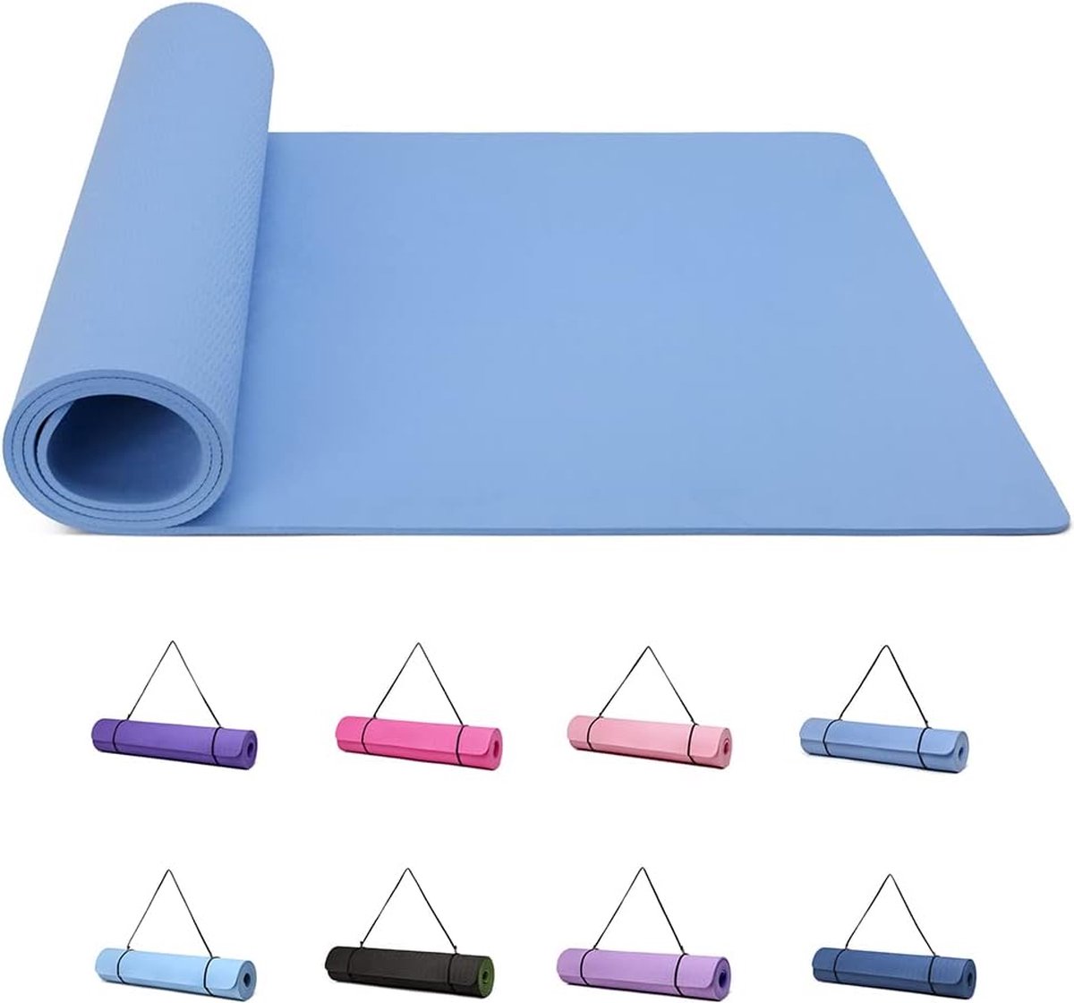 Stevige Yoga en Fitnessmat voor Vrouwen met Antislip Textuur, Inclusief Draagriem