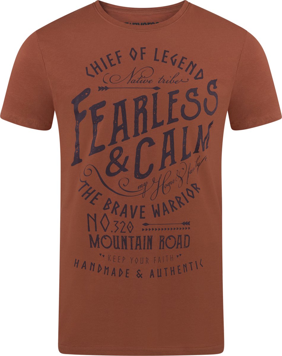 riverso Heren T-Shirt RIVLeon regular fit Oranje S Ronde Hals Volwassenen - gemaakt van 100% katoen