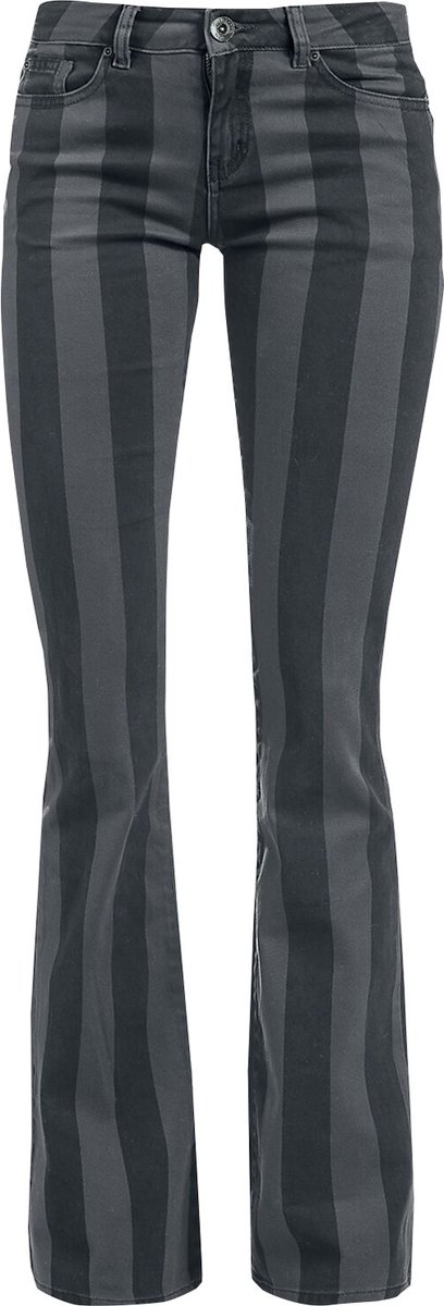 Gothicana Zwart-grijs gestreepte broek - Dames - W29L34