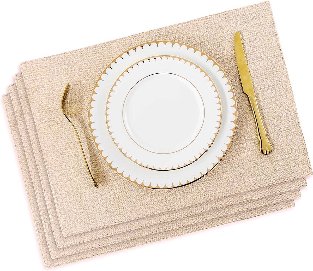 La'Moussawi ® Elegante Linnen Tafeldecoratie Placemats Set van 4 voor Elke Gelegenheid