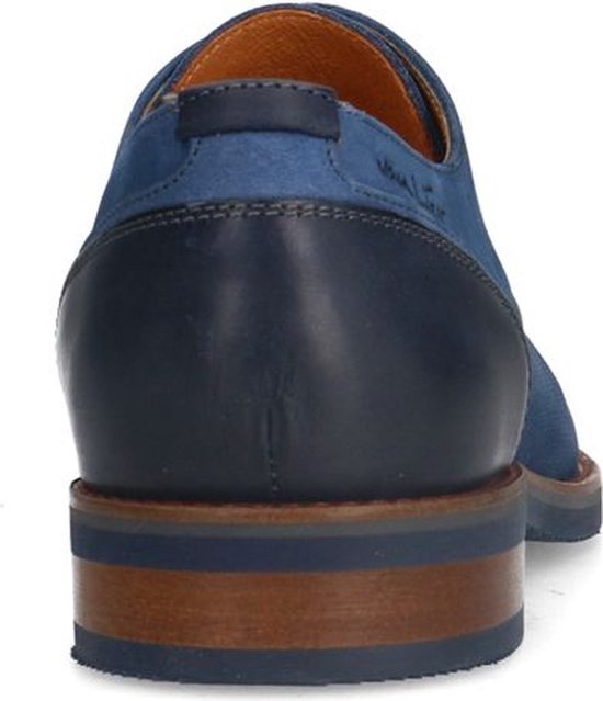 Van Lier - Homme - Chaussures à lacets en nubuck bleu - Taille 40