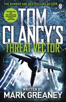 Boekcover van Tom Clancy's Threat Vector, met een straaljager en digitale achtergrond.