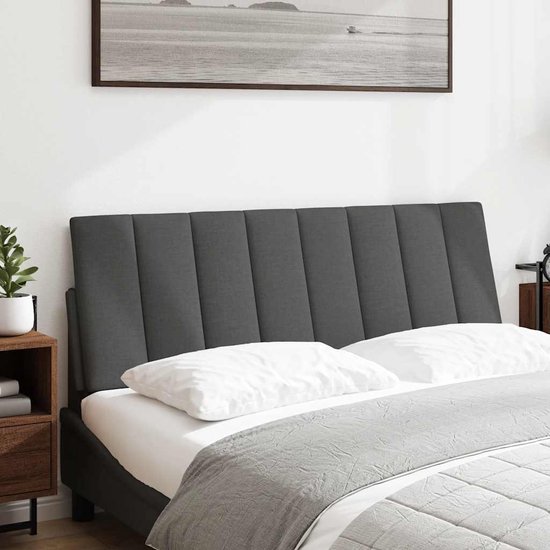vidaXL Hoofdbordkussen Hanko 140 cm stof donkergrijs