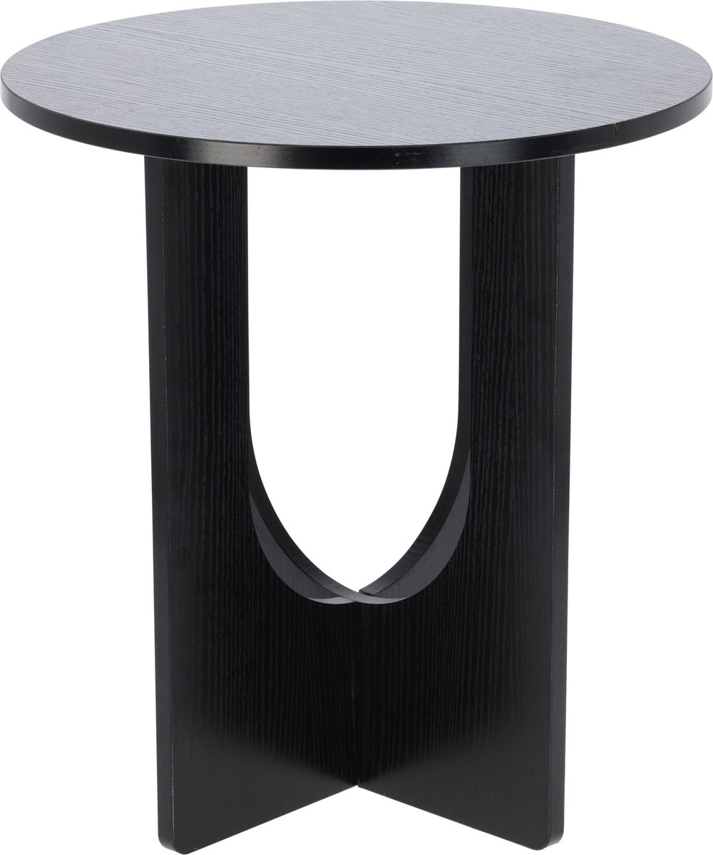 In & Out Deco plantentafel - Bijzettafel - Rond - Hout kleur zwart - Hoog 42 cm