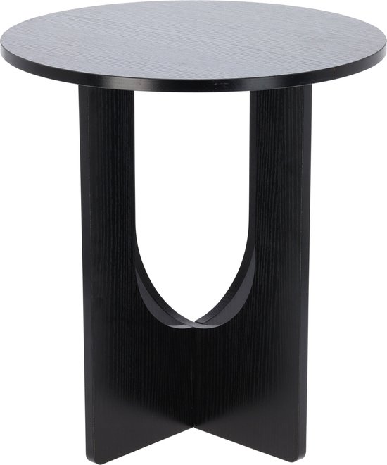In & Out Deco plantentafel - Bijzettafel - Rond - Hout kleur zwart - Hoog 42 cm