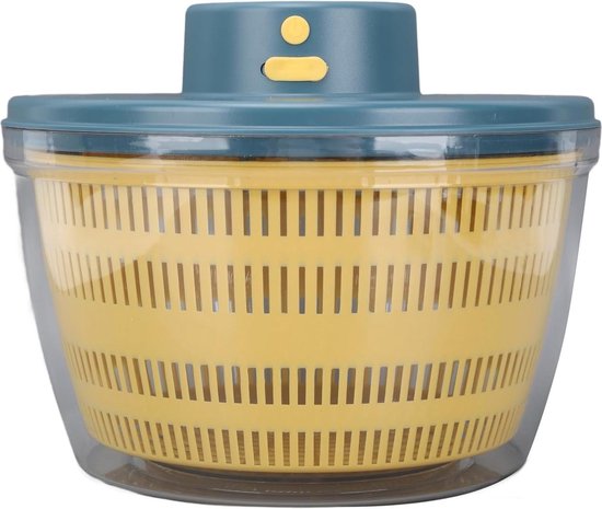 4L Slacentrifuge met Kom en Vergiet, Multifunctionele Automatische Slacentrifuge, Groentedroger, Fruitwasmachine, pasta- en Frietcentrifuge, Zelfreinigend, USB-voeding (Grijs