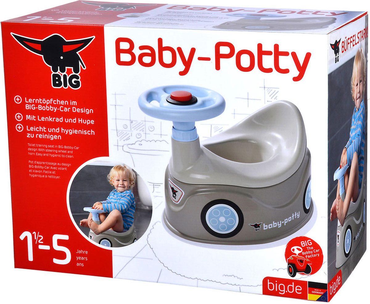 Goedkoopste BIG baby potty - plaspot - met stuur - grijs