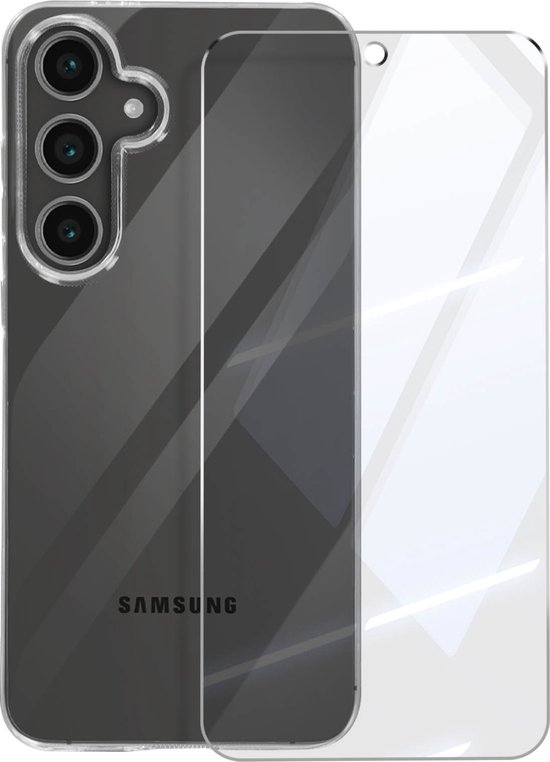3mk, coque en Siliconen adaptée au Samsung Galaxy S24 FE avec verre trempé antichoc, transparente