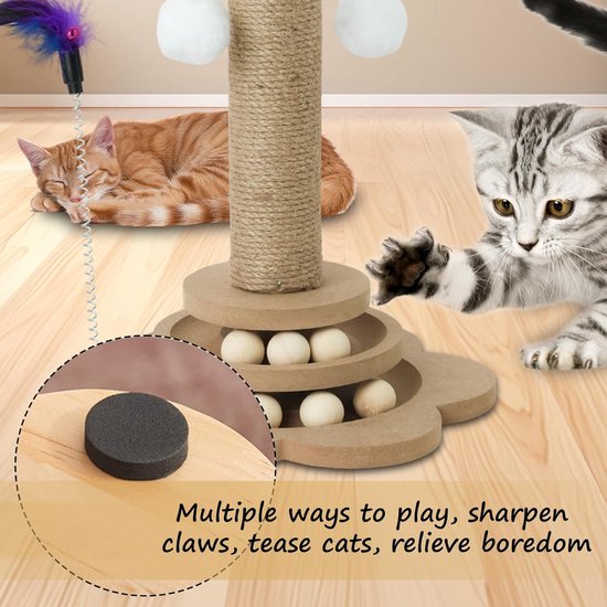 Katten Nagelvijl Doos - Houten Interactieve Klauwbeschermer,Speelgoed